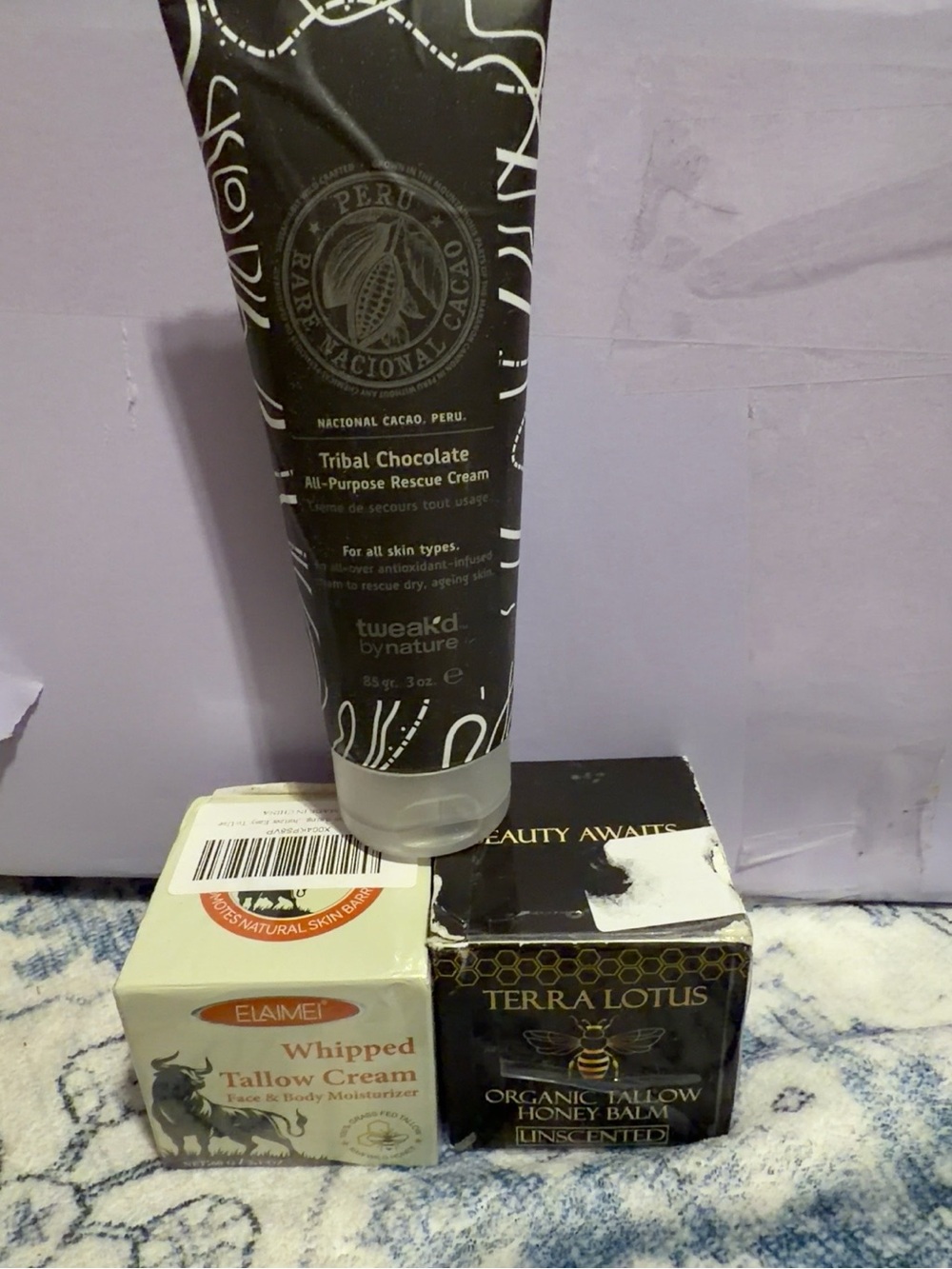 Multiples Tribal Chocolate & Terra Lotus Skincare Trio - Black, White, Cream